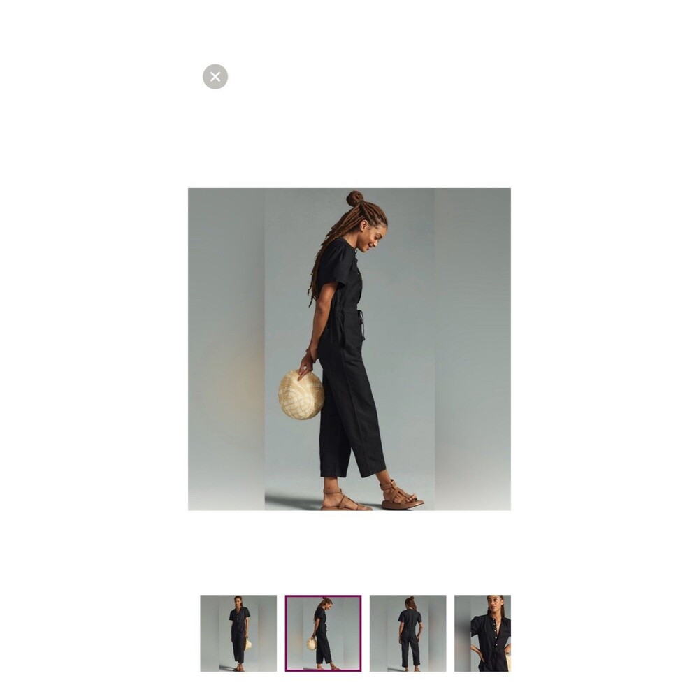 Anthropologie Unpublished Black Utility Jumpsuit Snall - Picture 3 of 12